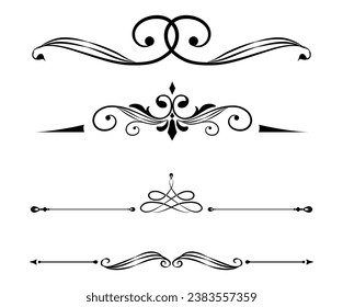 Vintage set ornamental design elements