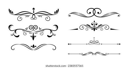 Vintage set ornamental design elements