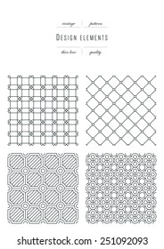 Vintage-Set - Muster - dünne Linie ( variable Linienstärke )
