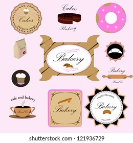 Vintage set of retro bakery - badges and labels, vector illustration. Collection of vintage retro grunge food labels, badges and icons