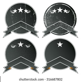 vintage set of shields with copy space