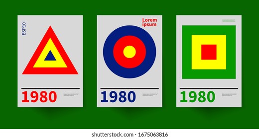 Vintage set in style of bauhaus. Abstract composition. Geometric pattern background. Brand identity. Business presentation layout. Abstract poster. Business brochure, flyer design.