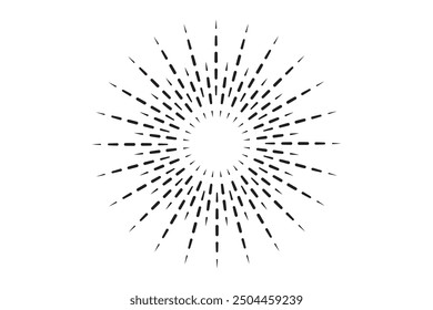 Vintage set. Sunburst, sun light ray, vintage retro graphic. Set of light rays, sunburst and rays of sun. Hand drawn design elements, linear drawing, design sign, symbol. Illustration