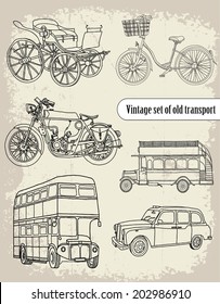 vintage set. transportation 