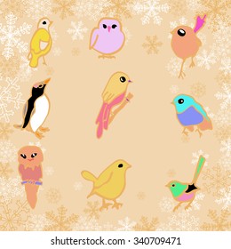 Vintage set of vector birds. Poultry postcards, paper, wallpaper, invitations for your design.