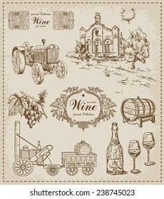 Vintage set. wine