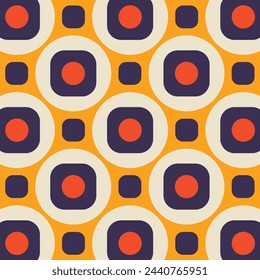 Vintage Seventies nahtloses Muster Authentisches Design für digitale Medien und Printmedien