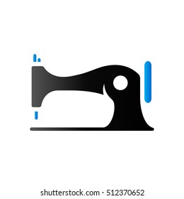 Vintage sewing machine icon in duo tone color. Tailor dressmaker fashion