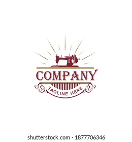 Vintage Sewing machine logo design for the embroidery industry.