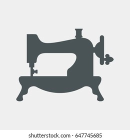 Vintage sewing machine quality vector illustration cut