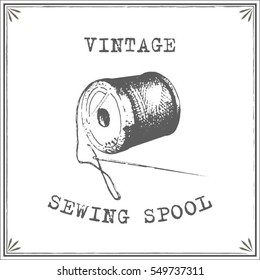 Vintage sewing spool vector