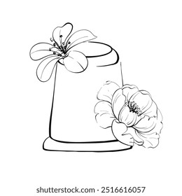 Vintage Nähwerkzeug - Retro Fingerhut. Romantische Schneiderin, Schneiderin. Handarbeit von Weiblichkeit und Eleganz, Vintage-Stil, altmodisch. Grafische Vektorlinie, handgezeichnet, schwarze Silhouette für Cricut
