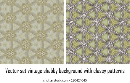 Vintage shabby background with classy patterns. Seamless vintage delicate colored wallpaper. Geometric or floral pattern on paper texture in grunge style.