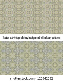 Vintage shabby background with classy patterns. Seamless vintage delicate colored wallpaper. Geometric or floral pattern on paper texture in grunge style.