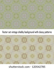 Vintage shabby background with classy patterns. Seamless vintage delicate colored wallpaper. Geometric or floral pattern on paper texture in grunge style.