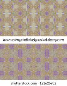 Vintage shabby background with classy patterns. Seamless vintage delicate colored wallpaper. Geometric or floral pattern on paper texture in grunge style.