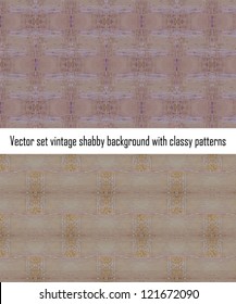 Vintage shabby background with classy patterns. Seamless vintage delicate colored wallpaper. Geometric or floral pattern on paper texture in grunge style.