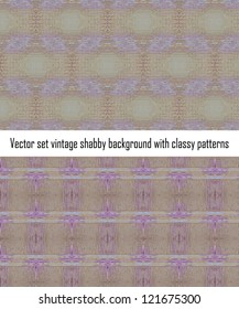 Vintage shabby background with classy patterns. Seamless vintage delicate colored wallpaper. Geometric or floral pattern on paper texture in grunge style.