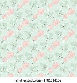 Vintage shabby Chic seamless pattern. Pink rose elegance and cute flower. Can use for print, template, fabric, presentation, textile, banner, poster, wallpaper, digital paper