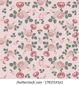 Vintage de mal gusto Chic sin fisuras. Elegancia rosa rosa rosa y flor linda. Puede utilizarse para imprimir, plantillas, tela, presentación, textil, banner, afiche, papel tapiz, papel digital