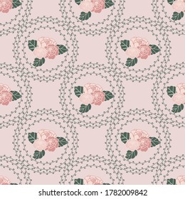 Vintage de mal gusto Chic sin fisuras. Elegancia rosa rosa rosa y flor linda. Puede utilizarse para imprimir, plantillas, tela, presentación, textil, banner, afiche, papel tapiz, papel digital