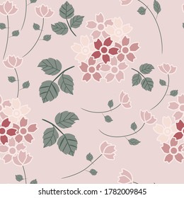 Vintage shabby Chic seamless pattern. Pink rose elegance and cute flower. Can use for print, template, fabric, presentation, textile, banner, poster, wallpaper, digital paper