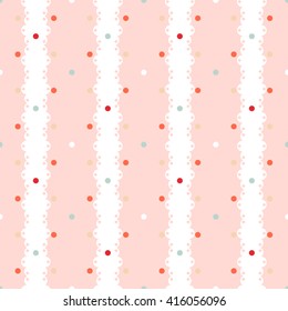 Vintage shabby chic style dots and striped pattern background