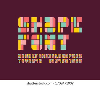 Vintage Shape font set in vector format