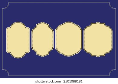 Vintage shape set. Religious elegant frames. Islamic line shapes. Abstract arabic geometric borders, islamic arabesque silhouettes and simple decorative elements. Vector isolated collection.