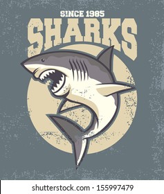 vintage shark mascot