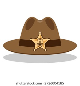Vintage sheriff hat vector illustration