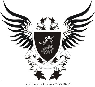 Vintage shield with griffon head