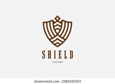 Vintage Shield Logo. old style shield logo design template element. vector illustration