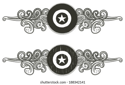 vintage shield with star shape
