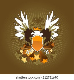 Vintage shield with stars.