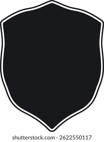Vintage shield vector icon silhouette on white background