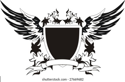 Vintage Shield Wings Lions Stock Vector (Royalty Free) 28024513