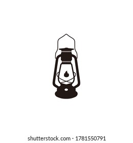 Vintage shining lantern light logo design icon vector template on white background