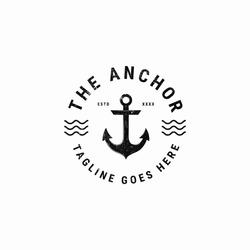 Vintage Ship Anchor Mit Logo-Logo-Design