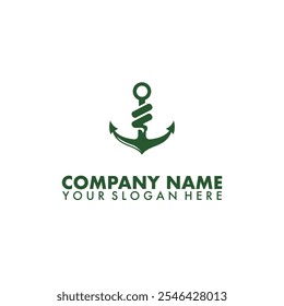 Vintage Ship Anchor with Logo Design