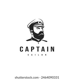 vintage ship captain icon logo design illustration 3