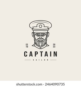 vintage ship captain icon logo design illustration 2