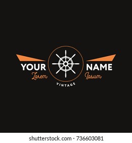 Vintage Ship Wheel Logo Vector. Flat Isolated Graphic Illustration Symbol