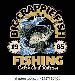 Vintage Shirt of Design of Crappie Fishing