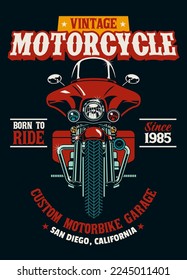 Vintage Shirt Design of Vintage Custom Motorcycle Garage