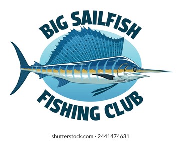 Vintage Shirt Design of Fishing Big Sailfish