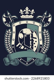 Vintage Shirt Design of Knight Crest