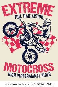 vintage shirt design of motocross