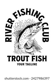 Vintage Shirt of Trout Fish Design Concept