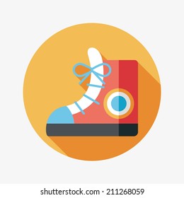 vintage shoes flat icon with long shadow,eps10